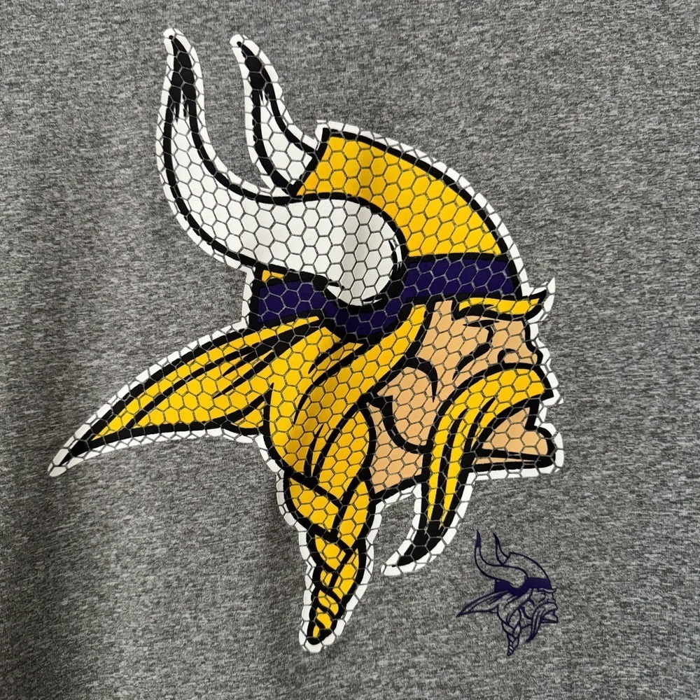 NFL Minnesota Vikings Dri-Tek Short Sleeve Shirt Youth XL or Women’s L - Picture 3 of 6